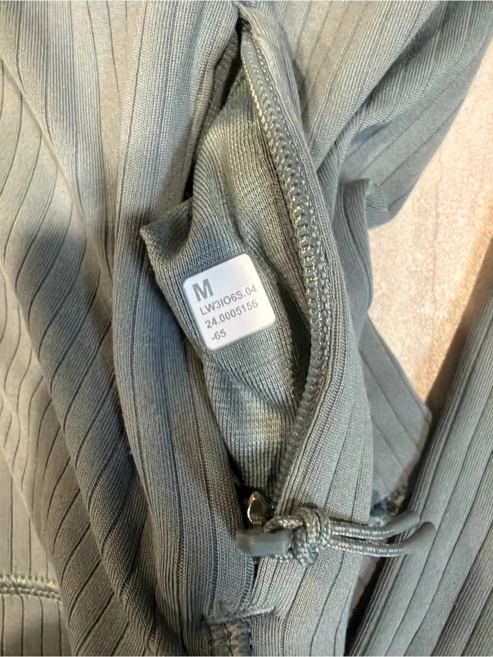 lululemon athletica Ribbed Quarter-Zip Top in Dusty Teal